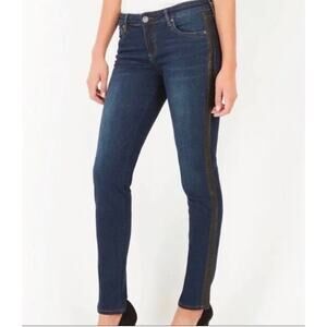 Kut From the Kloth Jeans Size 6 Skinny Low Rise Leather Braided Bike Core Club